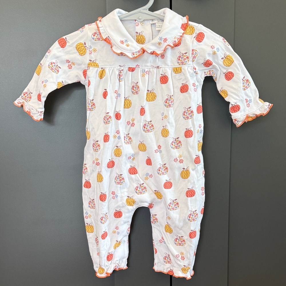 Kissy Kissy Ruffle Neck Pumpkin Jumpsuit Longsleeve One Piece